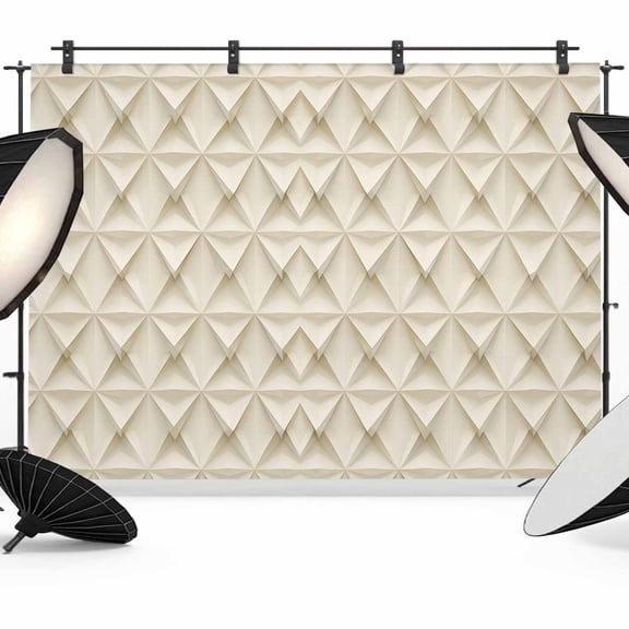 Beige Geometric Backdrop for Photography,Fabric Photo Background Backdrop,Simplistic Chic Rustic Hexagon Pattern Photo Booth Background for Portrait Photoshoot Video Wedding Decoration Banner 10x8ft