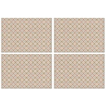 Beige Geometric Pattern Summer Placemats Table Placemats Set Of 4-Linen Kitchen Washable Placemats Table Mats 11.8"x17.7" Non-Slip Heat Resistant
