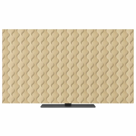 Beige Geometric TV Dust Cover,Stretchable TV Screen Desktop Computer ...