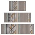 thumbnail image 1 of Beige Geometric Triangle Stripe Pattern Kitchen Rugs Sets Of 3,Kitchen Runner Rugs Non Skid Washable,Decorative Kitchen Floor Mats for Kitchen,Sink,Laundry,17"x30"+ 17"x47" + 17"x59", 1 of 6