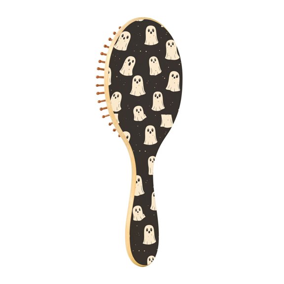 Beige Ghost Natural Wooden Hair Brush with Cushion for Gentle Scalp Massage