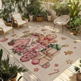 thumbnail image 1 of Beige Gingerbread Christmas Outdoor Rug for Patio/Deck/Porch, Non-Slip Large Area Rug 5 x 7 Ft, Xmas Tree Gift House Star Indoor Outdoor Rugs Washable Area Rugs, Reversible Camping Rug Carpet Runner, 1 of 8