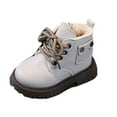 thumbnail image 1 of Beige Girls Thickened Boots With Fleece Insulation, Lightweight And Comfortable For Cold Season And Playtime Activities, 1 of 7