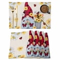 thumbnail image 1 of Beige Gnomes Daisy Placemats Set of 12, Pastoral Country Garden Floral Placemats for Dining Table, Place Mats for Kitchen Tabletop, Waterproof Wipeable Dining Table Mats Set, 1 of 9