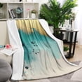 thumbnail image 1 of Beige Gold Teal Splash Pattern Blanket,Comfortable Soft Lamb Wool Throw Blanket,All Season,Warm Lightweight Blankets for Sofa Bed Couch Living Room Chair,60"x80", 1 of 4