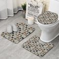 thumbnail image 1 of Beige Gothic Skull Pumpkin Rose Pattern Bathroom Rugs Sets 3 Piece,Toilet Cover Set,Absorbent Non Slip Bathroom Mats Sets with U-Shaped Contour Rug Toilet Rug Set, 1 of 5