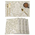 thumbnail image 1 of Beige Gourd Placemats Set of 12 Modern Abstract Art Floral Place Mats Indoor Wipeable Table Mats Washable Cloth Dining Table Placemats for Kitchen Holiday Party Home Decor 13x19 Inch, 1 of 9