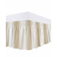 thumbnail image 1 of Beige Gradient Bed Skirt King Size 16" Drop Countryside Farmhouse Abstract Ruffled Wrap Around Bed Skirts Adjustable Elastic Bedskirt Dust Ruffle for King Size Bed, 1 of 7