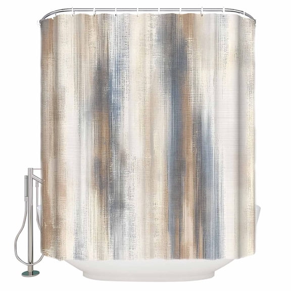 Beige Gray Bathroom Shower Curtains with 12 Hooks Polyester Waterproof Shower Curtain for Stalls and Bathtubs Abstract Grunge Mottled Neutral Texture Decorative Bathroom Privacy Curtain 72x72 Inches