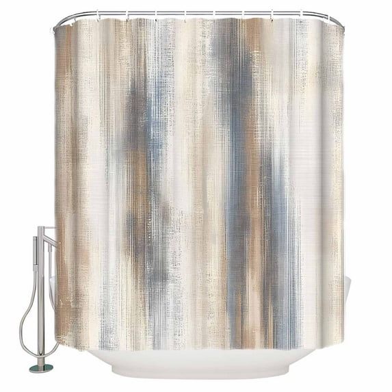 Beige Gray Bathroom Shower Curtains with 12 Hooks Polyester Waterproof Shower Curtain for Stalls and Bathtubs Abstract Grunge Mottled Neutral Texture Decorative Bathroom Privacy Curtain 72x84 Inches