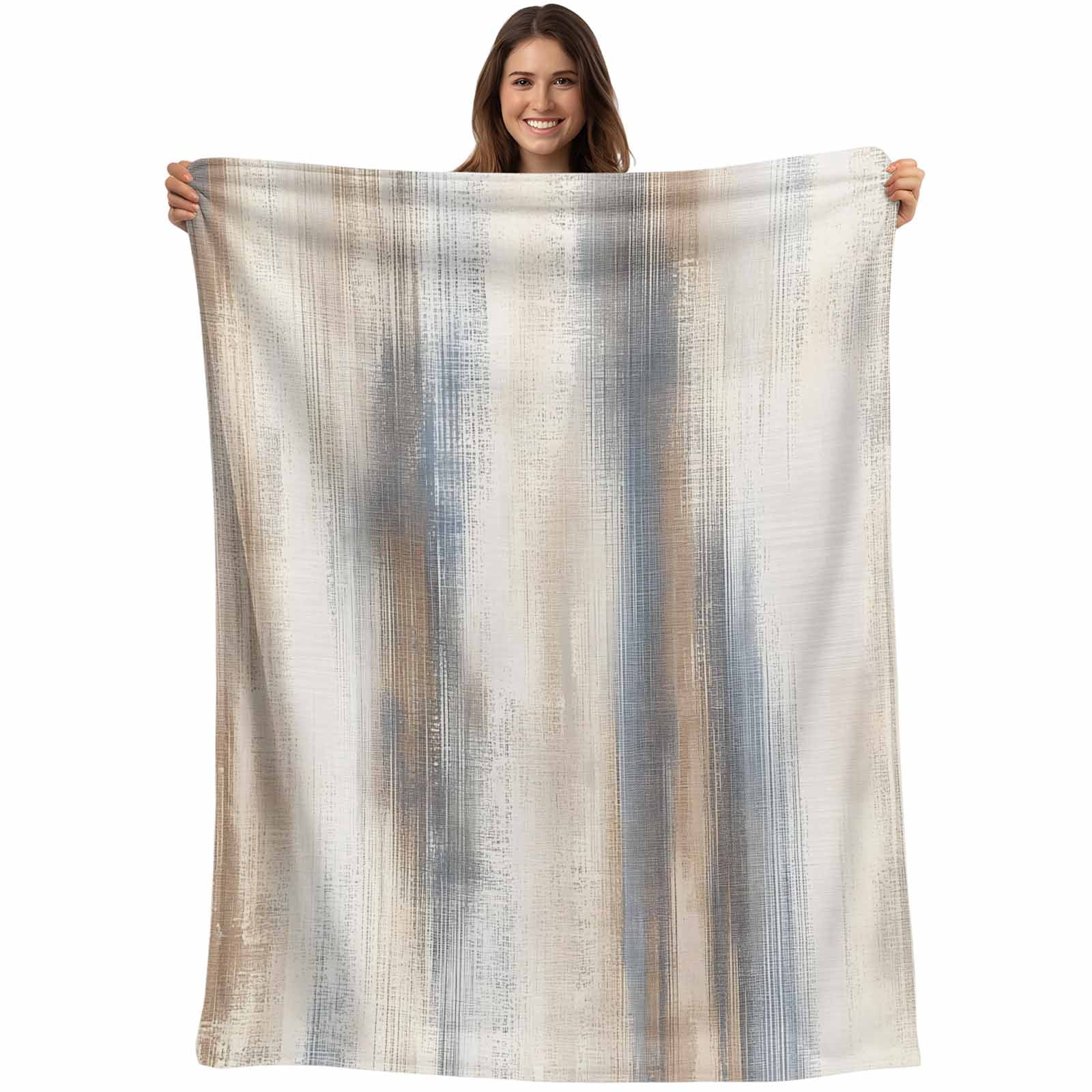 Beige Gray Blanket Soft Cozy Warm Throw Blanket for Couch, Plush Fuzzy ...