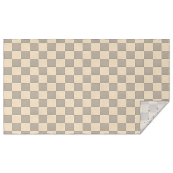 Beige Gray Checkerboard Checkered Pattern Rectangle Tablecloth 60"x102",Waterproof Polyester Rectangle Table Cloth, Wipeable Spillproof Polyester Tablecloth for Dining, Camping, Indoor and Outdoor