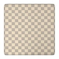 thumbnail image 1 of Beige Gray Checkerboard Checkered Pattern Square Fitted Tablecloth with Elastic Edge,Square Table Cover,Washable Elastic Table Cover for Home Kitchen Party Decor 36"x36", 1 of 6