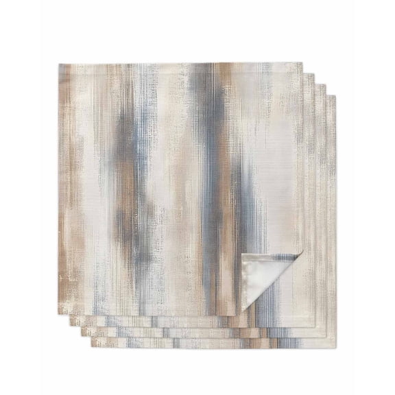 Beige Gray Cloth Napkins Set of 4 Reusable Dinner Napkins, Abstract Grunge Mottled Neutral Texture Cocktail Napkin Washable Table Napkins for Wedding/Holiday Party/Baby Shower 20"x20"
