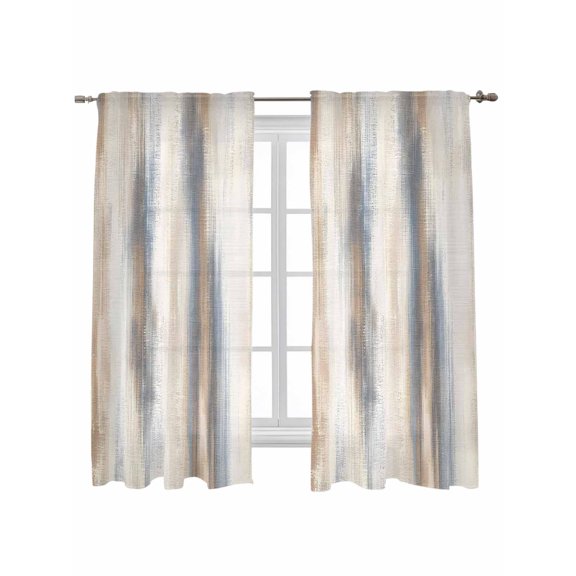 Beige Gray Curtains 63 Inch Length, Sheer Curtains for Bedroom Living Room Window Abstract Grunge Mottled Neutral Texture Rod Pocket Voile Drapes Kitchen Curtains Small Half Window 42"x63" 2 Panels