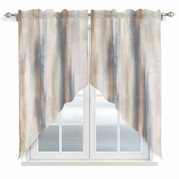 Beige Gray Kitchen Window Curtains, Swag Curtains Valance for Bedroom Living Room Bathroom, Abstract Grunge Mottled Neutral Texture Rod Pocket Window Treatment Curtain Block Drapes 2 Panels 36"x36"