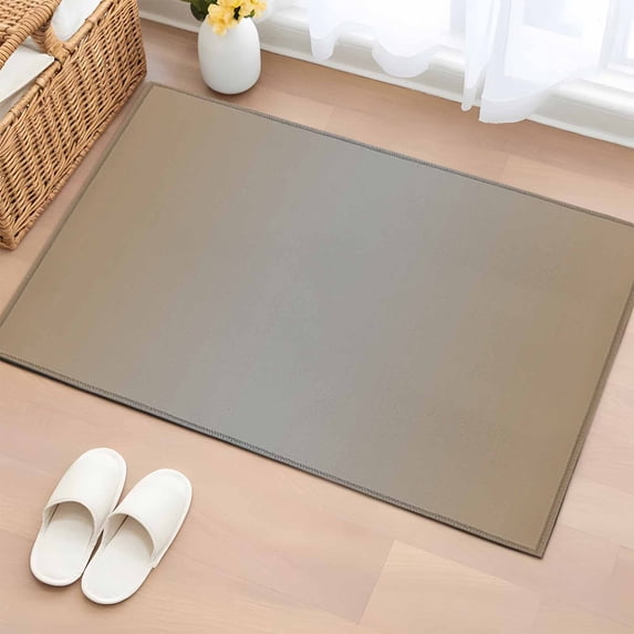 Beige Gray Ombre Bathroom Mats 2x3 FT, Non Slip Small Kitchen Mat, Modern Gradient Abstract Art Washable Soft Backed Front Door Throw Rugs Non-Shedding Indoor Outdoor Doormat for Entryway Sink