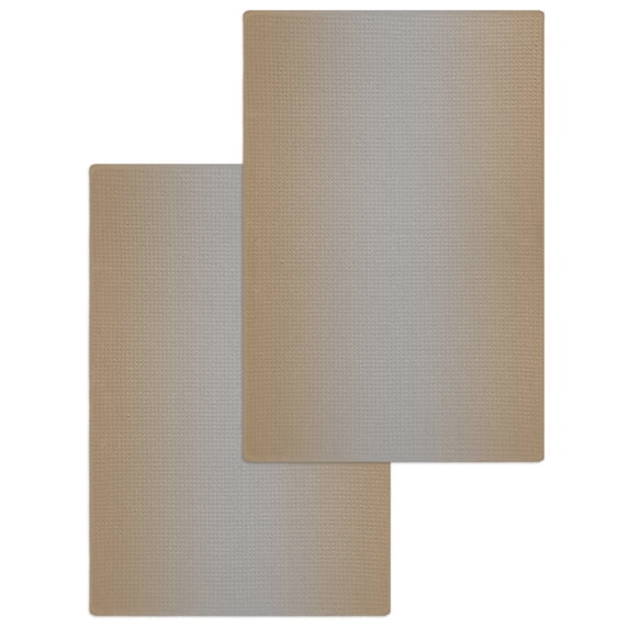 Beige Gray Ombre Kitchen Dish Towels for Drying Dishes Set of 2, Modern Gradient Abstract Art Waffle Weave Microfiber Hand Tea Bathroom Towels Quick Dry & Absorbent Towel 15.7x23.6