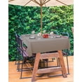 thumbnail image 1 of Beige Gray Ombre Outdoor Tablecloth - 60x60 Inch Square Dining Table Cover, Modern Gradient Abstract Art Waterproof Outdoor Table Cloth with Umbrella Hole & Zipper for Picnic/Patio/Party, 1 of 5