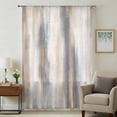 thumbnail image 1 of Beige Gray Sheer Curtains 45 Inches Long, Abstract Grunge Mottled Neutral Texture Light Filering Curtains, Breathable Simi Curtain Privacy Drapes for Kitchen Bathroom Small Window Treatment, 1 of 9