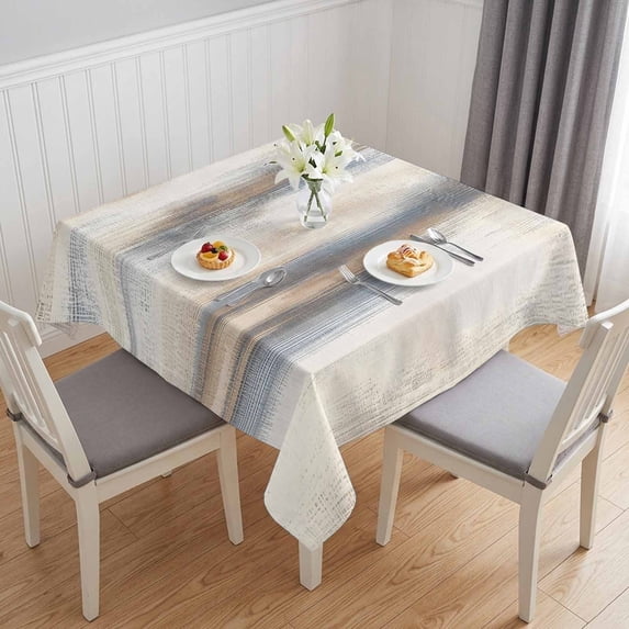 Beige Gray Table Cloth Waterproof Tablecloths, Abstract Grunge Mottled Neutral Texture Tablecloth Dining Table Cover for Kitchen Party Tabletop Outdoor, Square Tablecloth 54x54 Inch