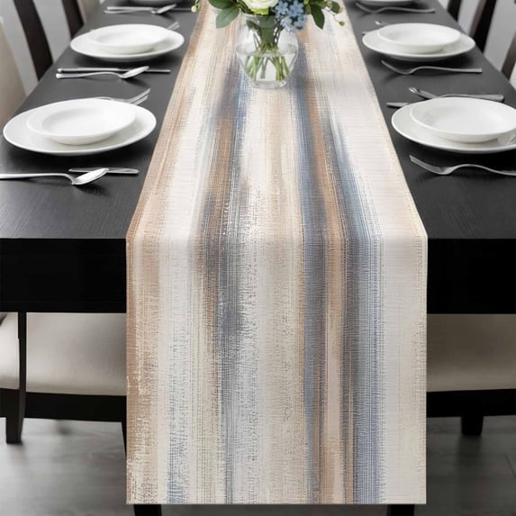 Beige Gray Table Runner 72 Inches Long, Abstract Grunge Mottled Neutral Texture Kitchen Coffee Dining Table Decoration for Home Party Birthday Wedding Home Decor 14x72 Inches