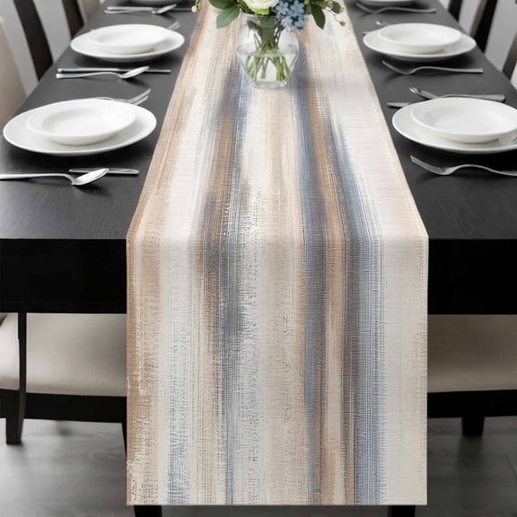 Beige Gray Table Runner 72 Inches Long, Abstract Grunge Mottled Neutral Texture Kitchen Coffee Dining Table Decoration for Home Party Birthday Wedding Home Decor 13x72 Inches