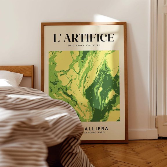 Beige Green Abstract Wall Art, Minimalist Wall Art, Exhibition Gallery Art Objects For Living Room Wall Decor, Unique Abstract Poster Print Wall Art, Modern Wall Decor, 8x12 UNFRAMED