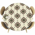 Beige Green Boho Round Tablecloth 55-60 Inch Round Fitted Table Cloth ...