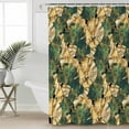 thumbnail image 1 of Beige Green Leaves Waterproof Fabric Shower Curtain, Farmhouse Vintage Botanical Shower Curtain for Bathroom Curtains Bathtubs Hotel Washable Shower Curtains with 12 Hooks Standard 60x72, 1 of 6