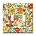 0703 Rocker Switch Beige, Green, Yellow Botanical Print Double Toggle Switch & Outlet ...