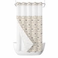 thumbnail image 1 of Beige Grey Baroque No Hook Shower Curtain Waterproof, Bathroom Curtains with Snap in Liners and See Through Top Window, Abstract Art Floral Pattern Hotel Style Bathtub Curtains Shower 36"Wx78"L, 1 of 8