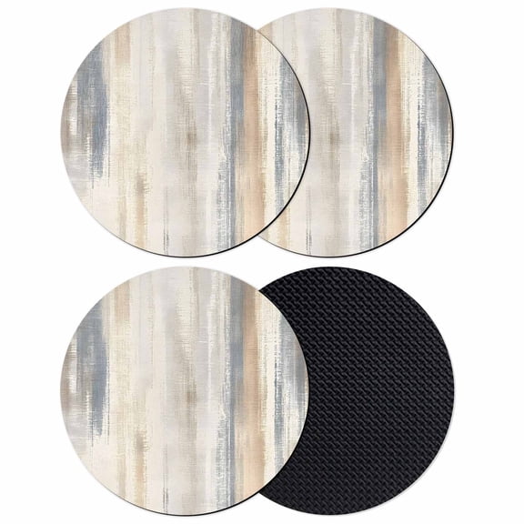 Beige Grey Coasters Set of 4, Soft Absorbent Coasters for Drinks, Abstract Mottled Art Retro Modern Painting Non-Slip Cup Coaster Mat with Rubber Bottom for Home Kitchen Coffee Bar Table Decor 4"