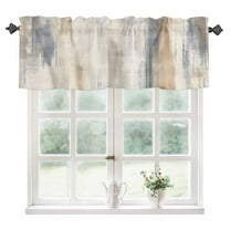 Beige Grey Kitchen Valances for Windows 42x18 Inch Kitchen Curtains Valances Rod Pocket Abstract Mottled Art Retro Modern Painting Bathroom Window Valances for Window Treatment Decor