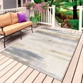 thumbnail image 1 of Beige Grey Outdoor Rug for Patio/Deck/Porch, Non-Slip Large Area Rug 5 x 7 Ft, Abstract Mottled Art Retro Modern Painting Indoor Outdoor Rugs Washable Area Rugs, Reversible Camping Rug Carpet Runner, 1 of 8