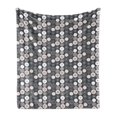 thumbnail image 1 of Beige and Grey Soft Flannel Fleece Throw Blanket, Circular Round Motifs with Polka Dots, Cozy Plush for Indoor and Outdoor Use, 50" x 70", Dimgray Pale Salmon, by Ambesonne, 1 of 5