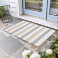 thumbnail image 1 of Beige Grey Striped Door Mat Indoor Outdoor, Minimalist Farmhouse Stripe Non Slip Welcome Mat with Rubber Backing, Absorbent Fabric Front Door Mats Entryway Rug for Home Patio Entrance 18"x30", 1 of 9