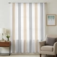 thumbnail image 1 of Beige Grey Striped Sheer Curtains 72 Inches Long, Minimalist Farmhouse Stripe Light Filering Curtains, Breathable Simi Curtain Privacy Drapes for Living Room Bedroom Lightweight Window Treatment, 1 of 9