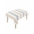 thumbnail image 1 of Beige Grey Striped Table Cloth, Minimalist Farmhouse Stripe Waterproof Tablecloth for Rectangle Tables, Reusable Washable Fabric Table Cover for Restaurant Kitchen Dining Tables 52"x70", 1 of 6