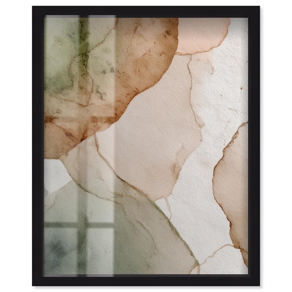 Beige Ground Swell I Shadowbox Print Nature Decor by Art Remedy, Black Frame, 16 x 20