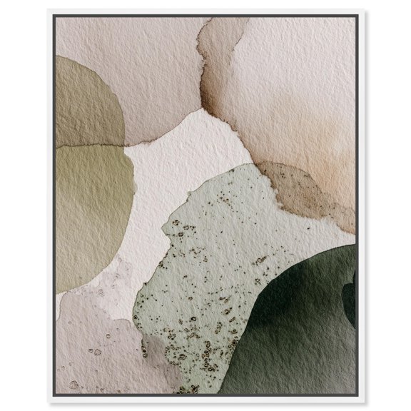 Beige Ground Swell III Canvas Print Nature Decor by Art Remedy, White Frame, 36 x 45