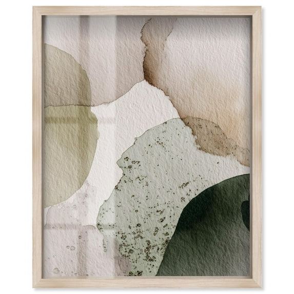Beige Ground Swell III Shadowbox Print Nature Decor by Art Remedy, Blonde Frame, 36 x 45