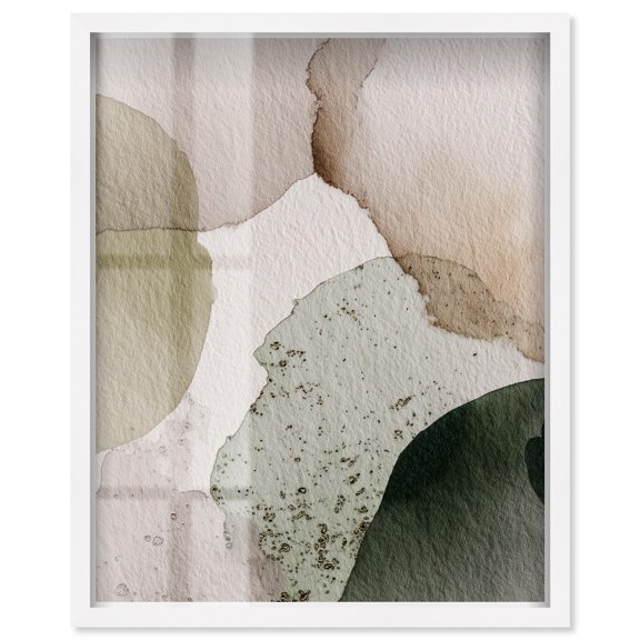 Beige Ground Swell III Shadowbox Print Nature Decor by Art Remedy, White Frame, 20 x 24