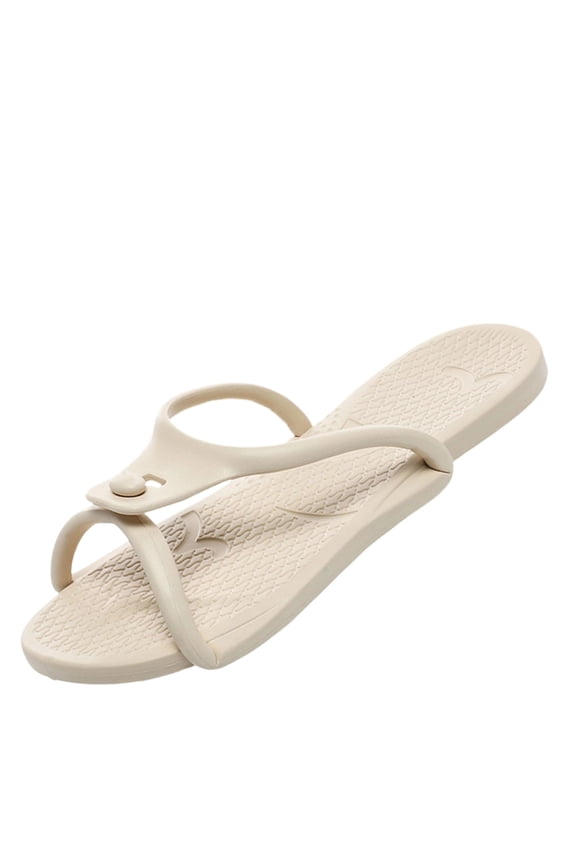 Beige Guys Foldable Travel Flip Flops Portable Beach Sandals Soft Sole Lightweight Casual Summer Outdoor Slippers For Men