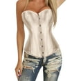 thumbnail image 1 of Beige Halloween Corset Tops for Women Polyester,Spandex Bustier Shapewear Lingerie,Lace Tied Renaissance Overbust Corset Push Up Bodysuit 3XL, 1 of 7