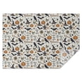 thumbnail image 1 of Beige Halloween Pumpkin Skull Bat Pattern Rectangle Tablecloth 60"x84",Waterproof Polyester Rectangle Table Cloth, Wipeable Spillproof Polyester Tablecloth for Dining, Camping, Indoor and Outdoor, 1 of 5