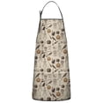 thumbnail image 1 of Beige Halloween Skull Pumpkin Cat Pattern Apron-Garden Aprons for Women with Pockets-Cotton Linen Waterproof Kitchen Cooking Gardening Aprons Adjustable for Kitchen,Cooking,BBQ and Salon 33"x27", 1 of 7