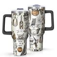 thumbnail image 1 of Beige Halloween Skull Pumpkin Pattern Tumbler with Handle and Lid,40oz Double Wall Vacuum Insulated Tumbler,Cups Gift for Women and Men, 1 of 7