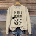 thumbnail image 1 of Beige Halloween Spooky Season Shirt Women Crew Neck Funy Retor Ghost Long Sleeve Crop Sweatshirt Skull Spooky Season Holiday Family Matching Party Top L, 1 of 4