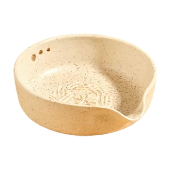 Beige Handmade Garlic Shredder Herb Bowl For Kitchen Cooking Prep Multi Function Grater Container For Garlic Ginger Vegetables Easy To Use Dishwasher Safe Durable Material